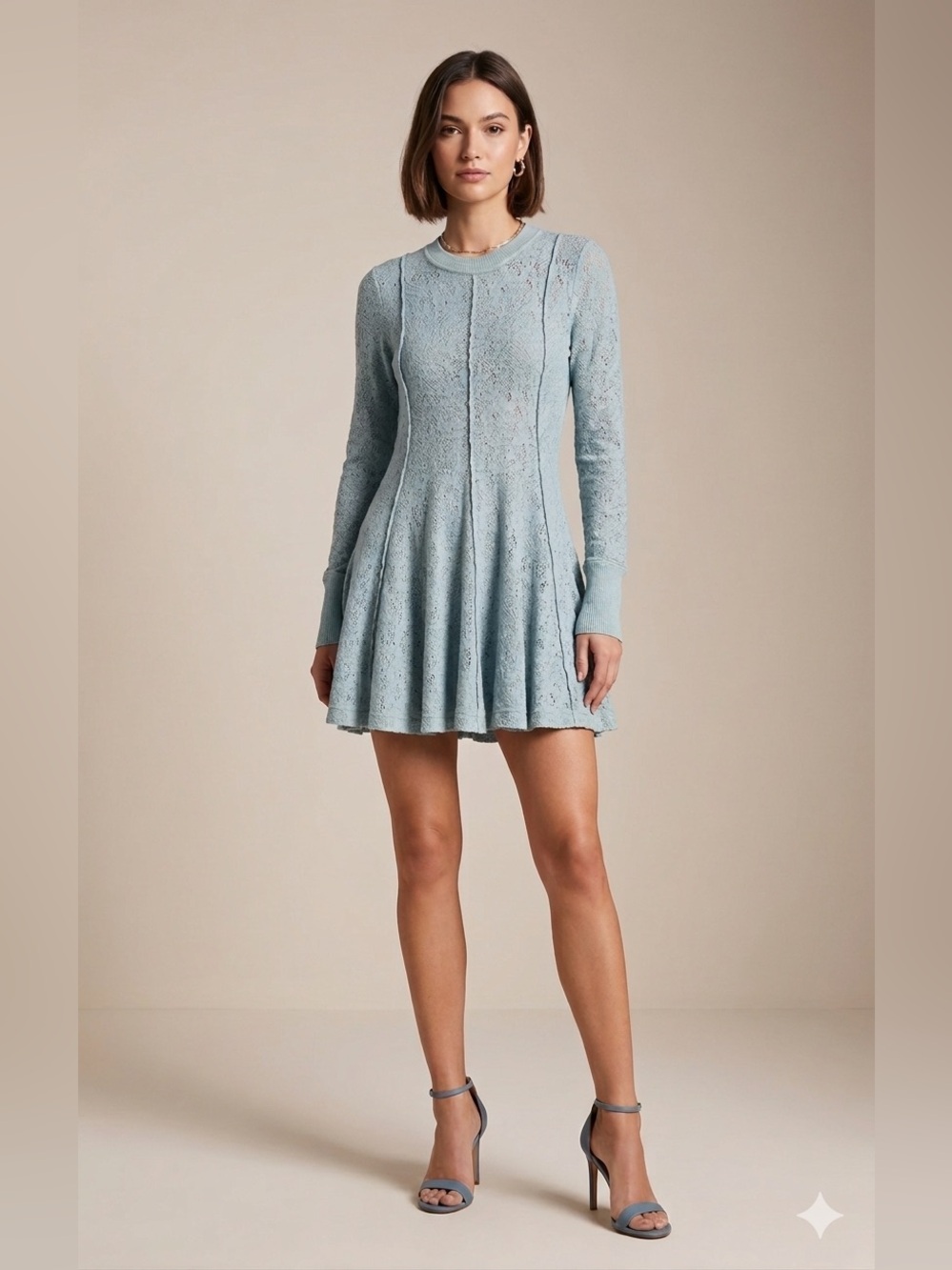 Free People - Lace Knit Crewneck Dress